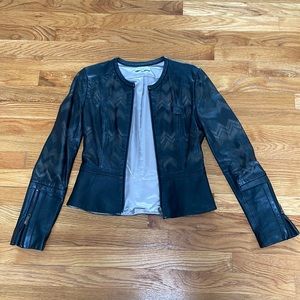 Leather Jacket Perforated Black